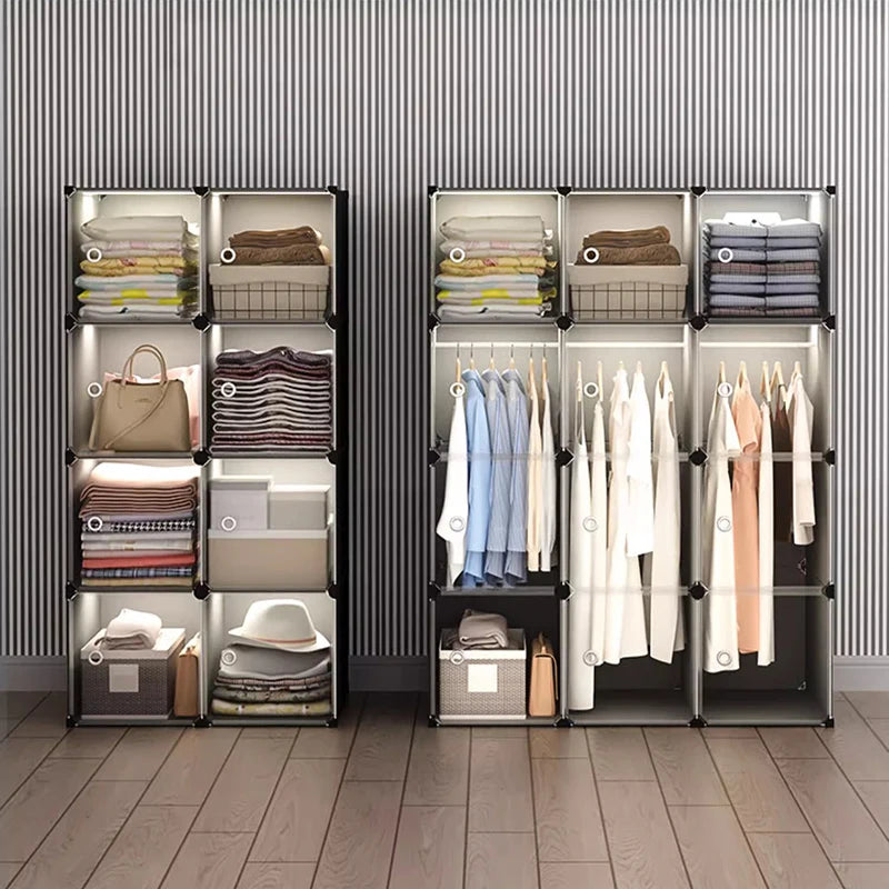 Storage Organizer Closet Simple Cube Door Makeup Minimalist Modern Space Saving Wardrobe Garden Guarda Roupa Home Furniture