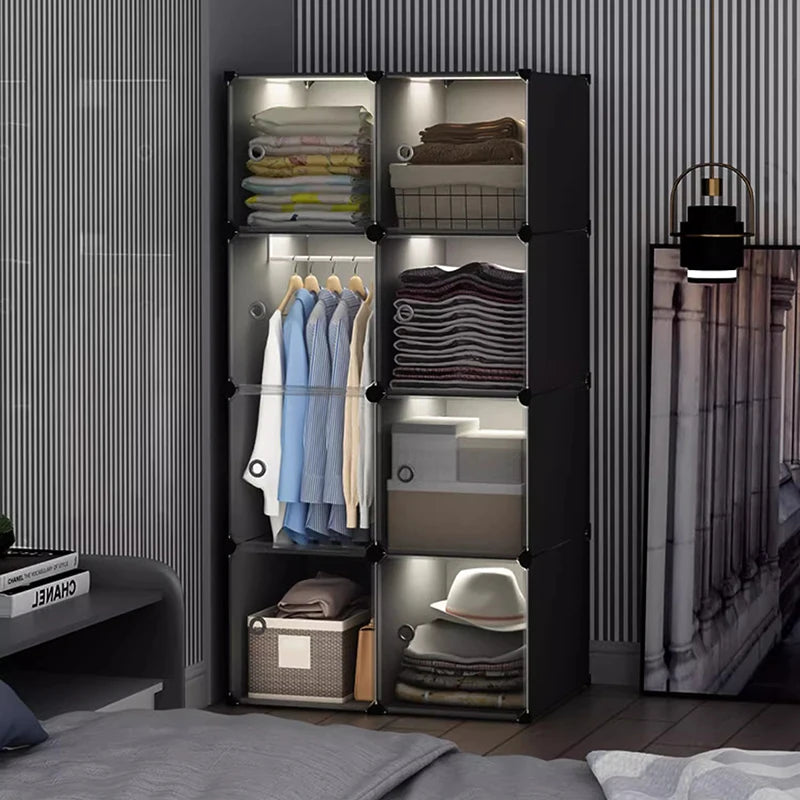 Storage Organizer Closet Simple Cube Door Makeup Minimalist Modern Space Saving Wardrobe Garden Guarda Roupa Home Furniture